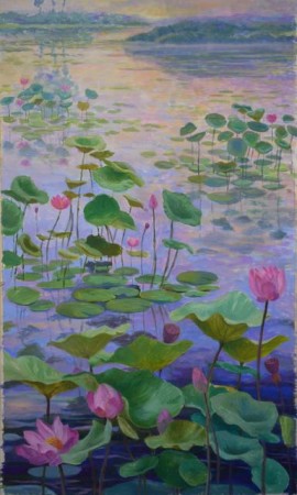 Final mosaic design for Lotus pond mosaic